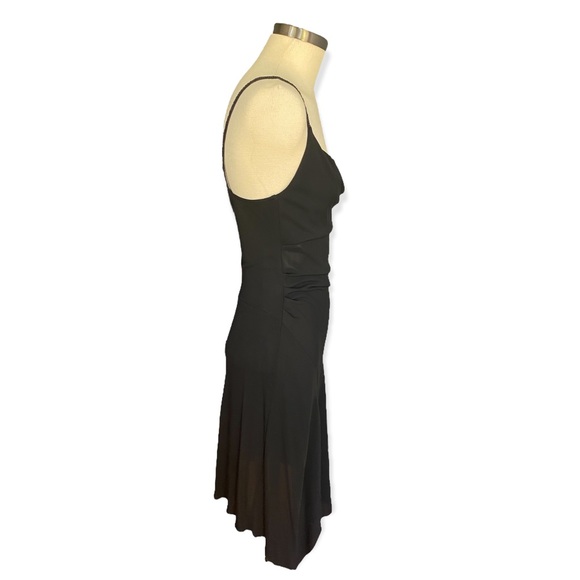 VTG Diane Von Furstenberg Dress Size 6 Black beaded Spaghetti Strap Asymmetrical - Picture 6 of 7